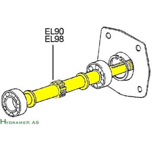 EL 90 aksel Elba utv.1:4. Z16 M3.L=370.