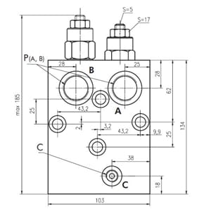 Overs.ventil dobbel.m/bremsekontr OT