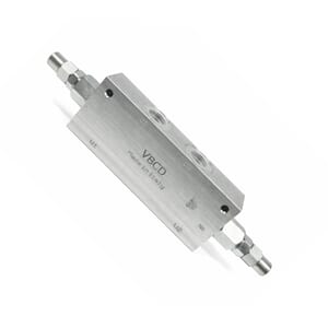 Overs.ventil dobbel 3/8 40 ltr/min.. 30-210 bar. 1:4