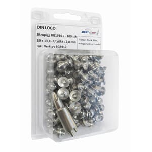 Bestgrip 1910-J skrupigg 10x12.3 - Utstikk 2.8. (100stk+Verk