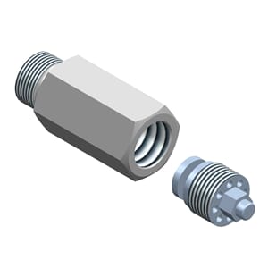 Nippel 18 - 1/2. m/slangebruddsventil.